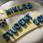 Studenttårta med fotboll